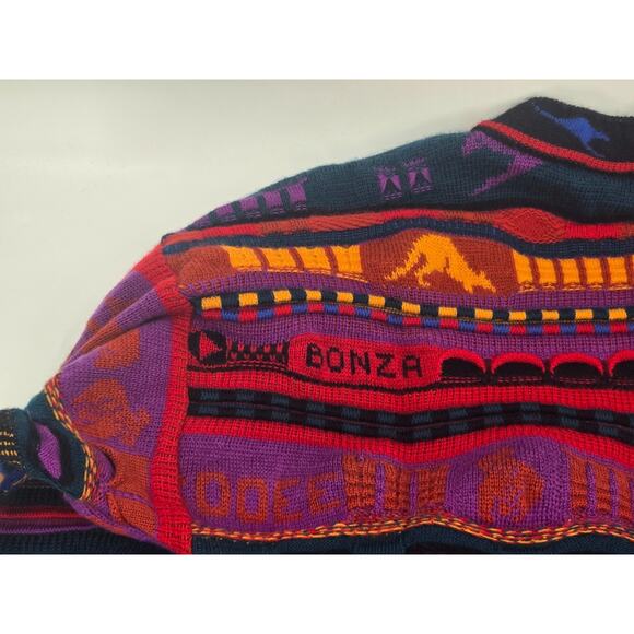 Vintage Emaroo Crazy 3D Knit Pullover Australia Theme 90s Jumper Size:14 - Picture 10 of 16